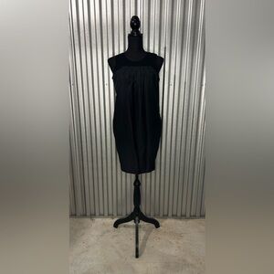 Womens Andrew Marc New York Cotton Silk Solid Black Sleeveless Mesh Dress Size 4